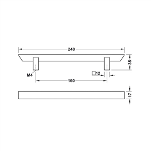 Tay nắm tủ Hafele 106.62.636 (mạ niken mờ)